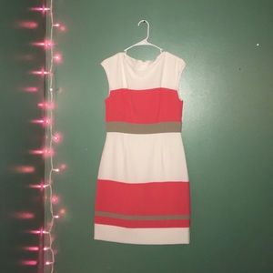 striped fitted dress by studio one